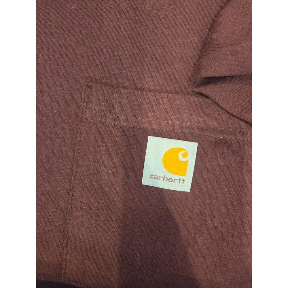 Carhartt Loose Fit Medium Men's Long Sleeve T Shirt Burgundy Black Bundle - Picture 7 of 8